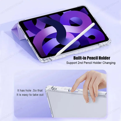For iPad Air 5th 6th 12th 11th iPad Pro 11 12.9 13 Air 11 M4 10th Gen 10.9 10.2 9th 8th 9.7 Mini 7 6 Smart Case with Pen Holder
