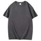 Cotton Short Sleeved T-shirt Summer Round Neck Loose and Base Shirt for Men Women Basic Tee