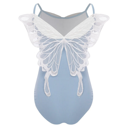 New Girls Ballet Leotards Kids Child Sleeveless Fairy Butterfly Wing Hollow Stitching Gymnastics Leotard Professional Stage Wear