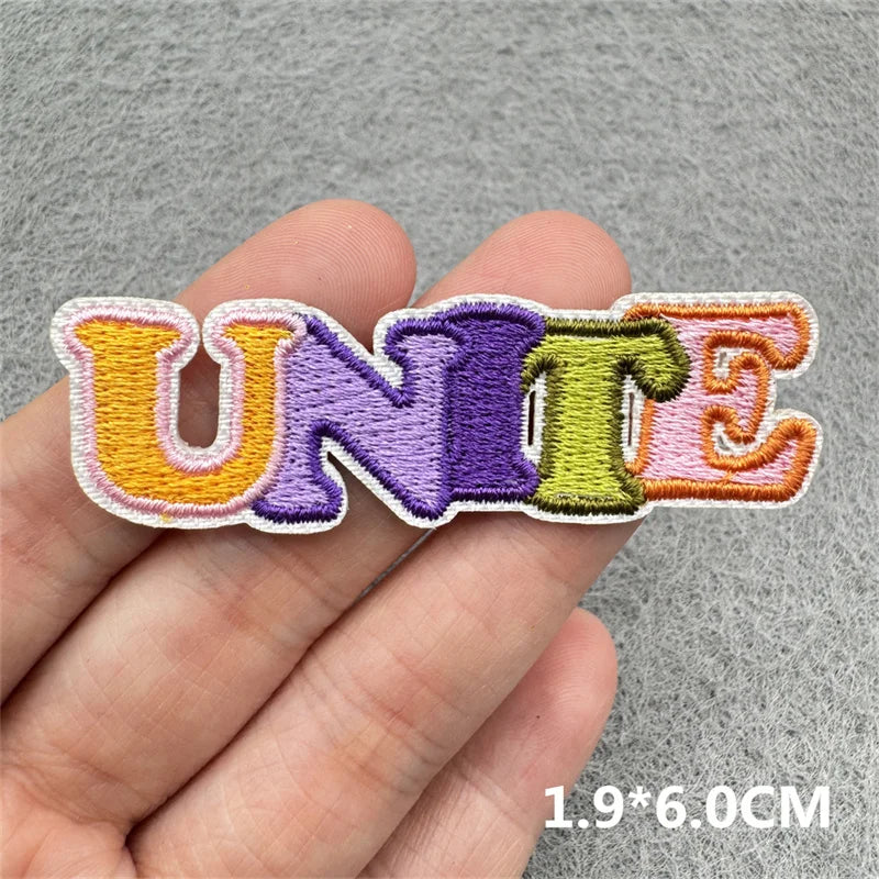 Cartoon Embroidered Patches For Clothing Slogan Letters Embroidery Patch For Clothes Iron On Patches On Clothes Jackets DIY