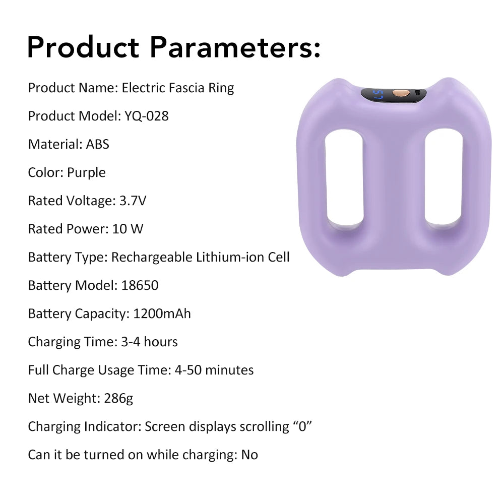 Portable Vibration Dual-Ring Fascia Massager with Belt, Fat Loss, Body Slimming, Fat-Burning, Muscle Relief and Relaxation