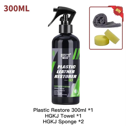 Car Plastic Leather Restorer Spray Polish Cleaner Coating Agent  Back To Black More Gloss Car Cleaning Products S3