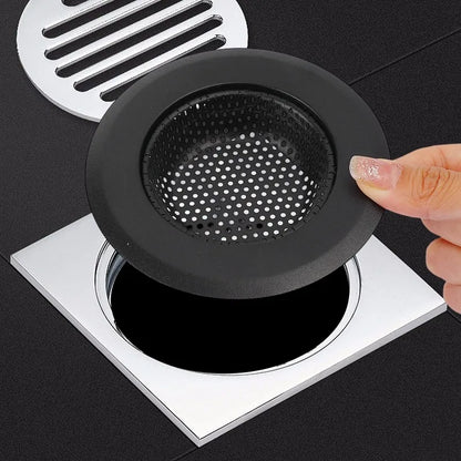 Black Stainless Steel Mesh Sink Strainers Kitchen Bathroom Sink Filters Sink Strainer Drain Hole Filter Trap Waste Screen S/M/L
