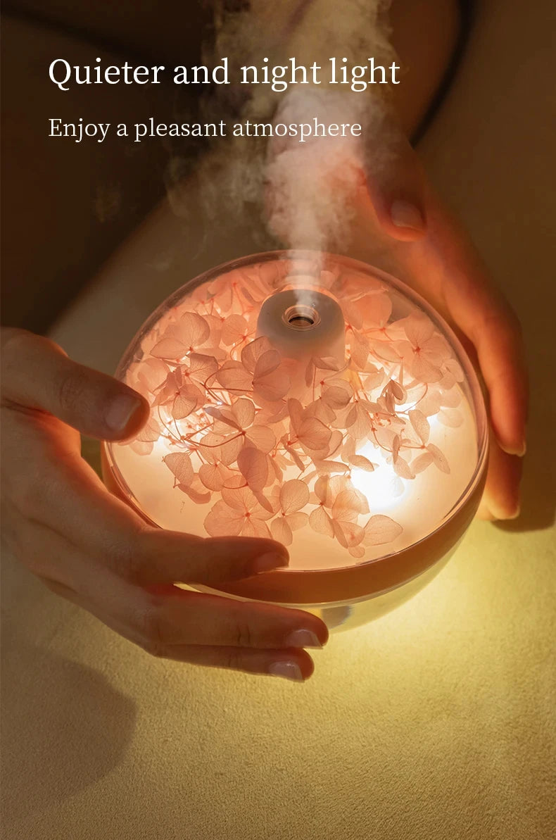 Eternal Flower Humidifier Dual-USB Battery Charger Mini Home Atmosphere Light Creative Festival Gift Artificial Flower Diffuser