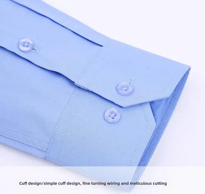 Men's Long-Sleeved Shirt Business Casual Solid Color Striped Plaid Spring Summer Free Ironing All Fit Tooling Comfortable