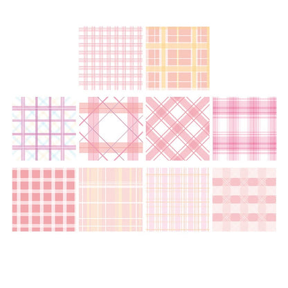 200Sheets Grid Pad Paper  8*8cm Aesthetic Non-Adhesive Plaid Design for Journaling, Planners & Study Notes, Stylish School-Style
