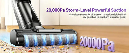 Redroad H15 Wet Dry Vacuum Cleaner 20000Pa,35Mins Runtime Cordless Vacuum Cleaner, Cordless Vacuum and Mop All in One,Self-Cleaning for Hard Floors Sticky Messes and Pet Hair