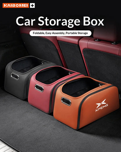 Car Trunk Organizer Box Storage Bag with Built-in Pocket For Xpeng P7 G9 G6 P5 X9 G7 N5 E29 G3 P7+ MONA M03 Auto Accessories