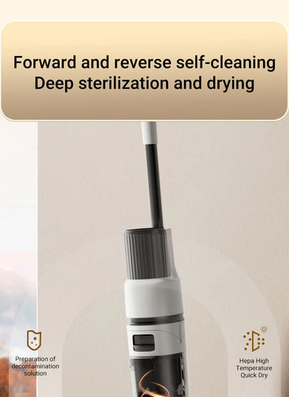 DIVEDEER 15000Pa Wireless Wet Dry Vacuum Cleaner Smart Cordless Mop Floor Cleaner Self-Cleaning Auto Suction Floor Washer