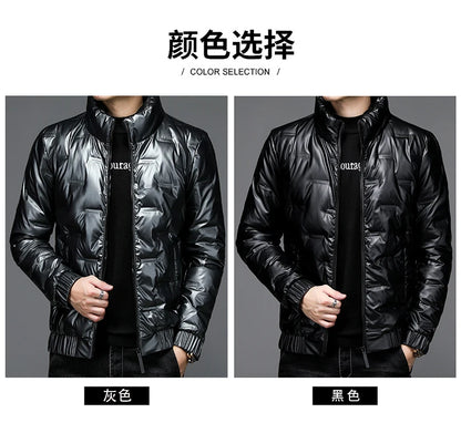 80%  White Duck Down Coat 2024 Trendy Fashion Winter Stand Collar Warm Sport Jacket Men's Thermal Thick Outwear