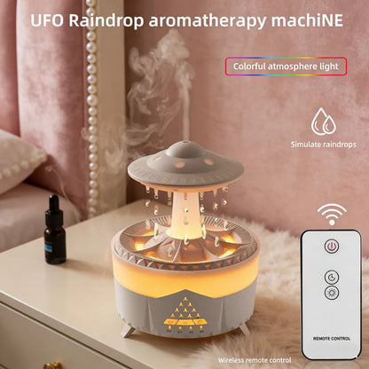 Creative UFO Aroma Diffuser Sprayer Air Humidifier with Water Mist Ring Works with Essential Oil Releases Fine Water Mists