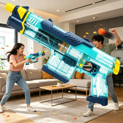 Manual Pull Loading Soft Bullet Toy Gun for Outdoor Shooting Battle Foam Dart Launcher with 2Pcs Magazine Christmas Gifts