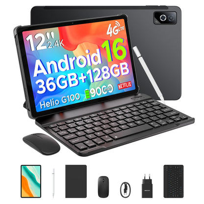 DOOGEE Tab G6 Pro Tablet PC Android 16 Gemini AI 12'' 2K Display 9000mAh Battery 8GB  RAM 128GB ROM Ultra-thin Body Smart Pad