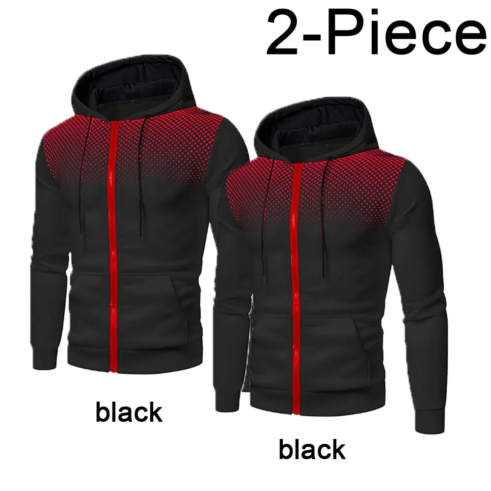 2023 Autumn and Winter New European and American Solid Color Fleece Sweater Pants Men's Casual Zipper Sports Hat Set
