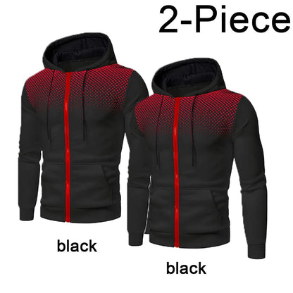 2023 Autumn and Winter New European and American Solid Color Fleece Sweater Pants Men's Casual Zipper Sports Hat Set