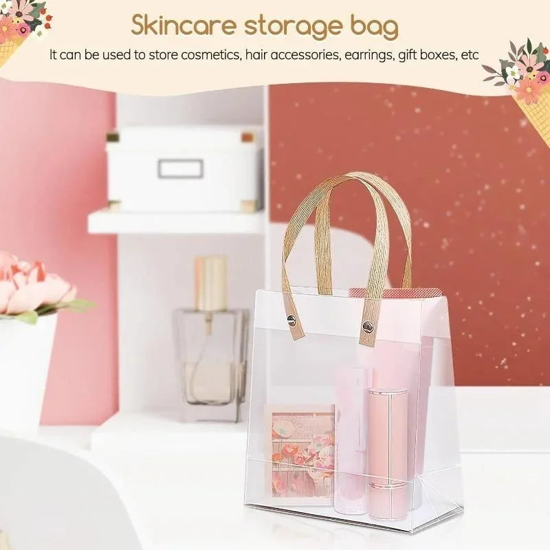10PCS Holiday Gift Bag Eco-friendly Companion Gift Candy Bag Holiday Gift Birthday Gift Bag Anniversaries，Frosted Tote Bag