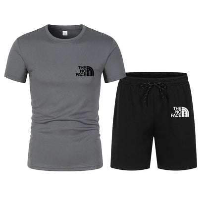 Summer Fashion Trend Casual Sports Two-Piece Set Trendy Men's Short-Sleeved T-Shirt+Shorts Set