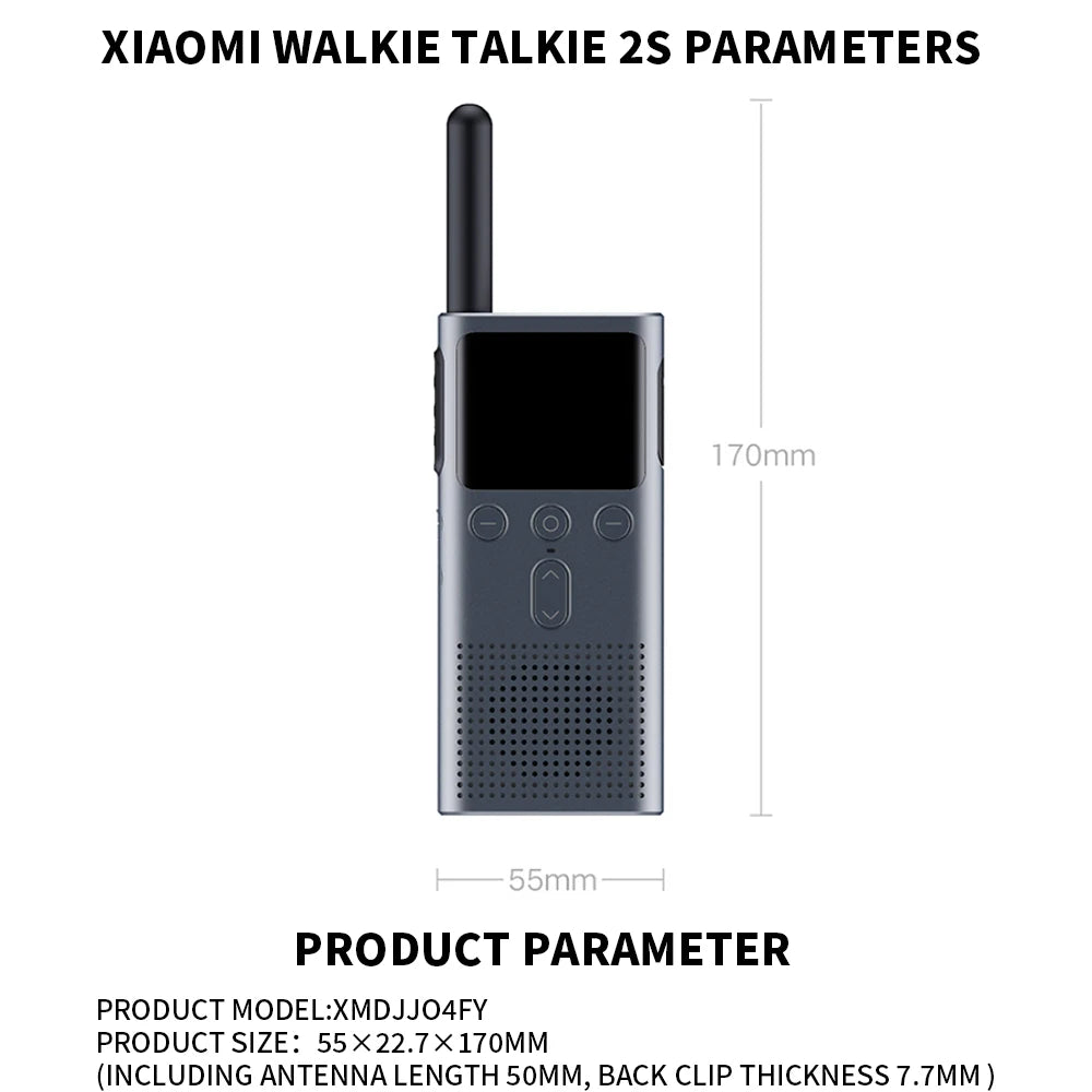 Xiaomi Walkie-talkie 2S Upgraded Version Ultra-light Ultra-thin Support Bluetooth Headset Connection Ultra-long Standby Outdoor-