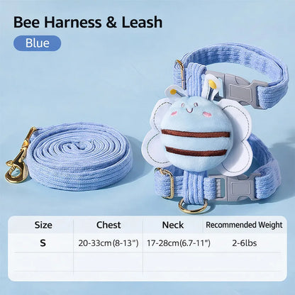 Pet Supplies Cartoon Bee Cat Harness Adjustable Breast Back Harness Dog Harness Portable Leash Set Pet Walking
