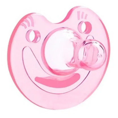 Newborn baby lulls to sleep with a breast milk like pacifier, with a soft silicone pacifier and round head to prevent eating