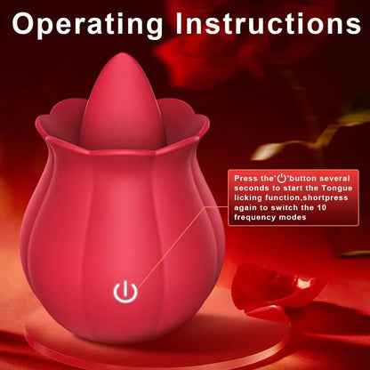 Rose toy Swing Tongue Licking Vibrator Female Powerful Oral Nipple Clitoris Stimulator Massager Adults Goods Sex Toys for Women