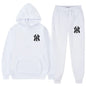 Men's running and fitness fashion casual sportswear set for autumn and winter, hooded sweatshirt + jogging pants two-piece set