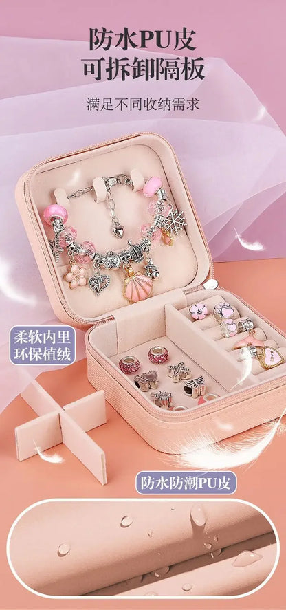Diy Jewelry Making Kit Toys DIY Beaded Bracelet Set with Storage Box for Girls Gift Acrylic European Large Hole Beads Handmade