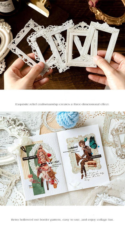 Mr.Paper 10 Sheets/Set, Hollow Relief Design Cardstock, European Architectural Modeling, Retro Style, DIY Creative Materials