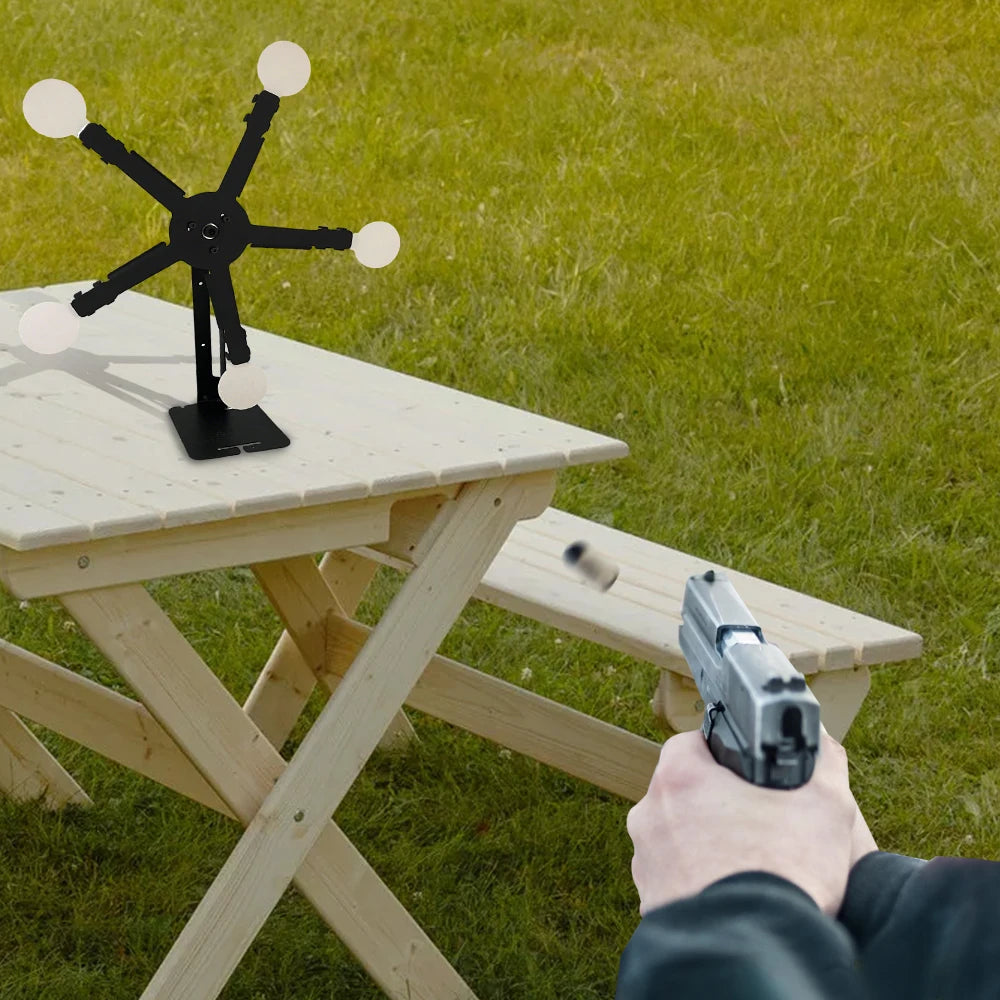 Shooting Target Five Magnetic Spinner Target Resetting and Rotate Metal Shooting Targrt for Shooting Practice