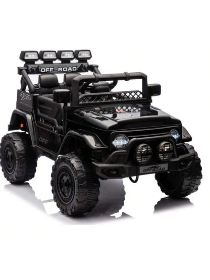 HAUSPROFI 12V Kids Electric Car, With Remote Control,Seat Belt,LED Lights,ATV 4 Wheels,Bluetooth Speaker,3-Speeds,Suspension, for 3+ Years