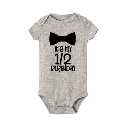 Its My 1/2 Birthday Baby Bodysuits Newborn Short Sleeve Rompers Baby Girls Boys Clothes Birthday Gifts Toddler Shower Gift