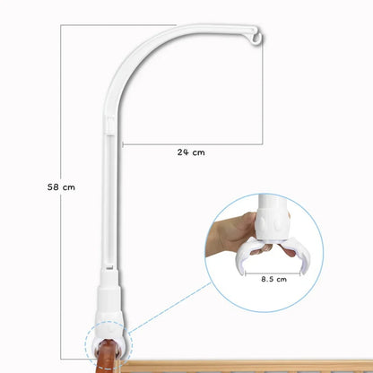 Baby Crib Hanging Rattle Toys Holder Arm Bracket Infant Mobile Bed Bell DIY Rotating Hanging Clip Holder Stroller Accessories