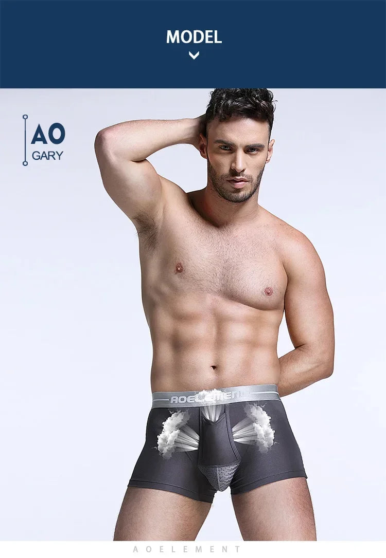 Bullet separate underwear Men's ventilated summer dry underpants Ice silk bag ice healthy boxers