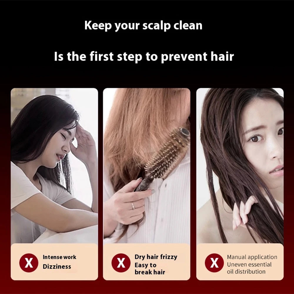 Electric Head Massage Comb Vibration Red Light Therapy Hair Growth Massage Scalp Brush Anti Hair Loss Liquid Oil Applicator