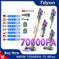Tdyon Nova 680W 70000PA Cordless Vacuum Cleaner 75mins Long Runtime Removable Battery Self-Standing Wall Charging Vacuum Cleaner