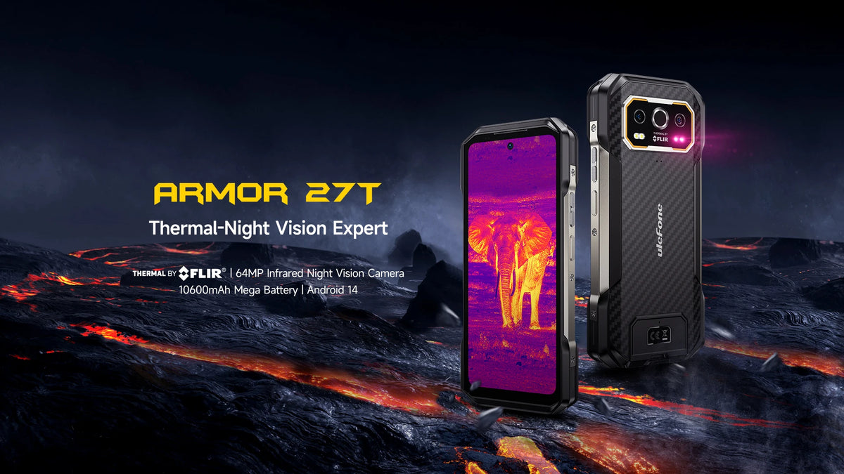 Ulefone Armor 27T 4G 10600mAh Rugged Phone Android 15 Smartphone 24GB +256GB  6.78"FHD+ 120Hz 64MP Night Vision Camera NFC