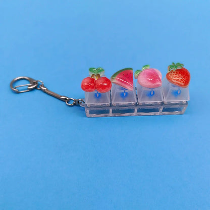 Keycap Keychain Mobile Phone Pendant Fruit Kawaii Keyring Fingertip Decompression Novelty Pop Fidget Toy Valentine Holiday Gift