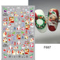 1PCS New Christmas Decorations 2023 New Year Nail Stickers Press on Nails Laser Snowflake Christmas Tree 3D Nail Decal
