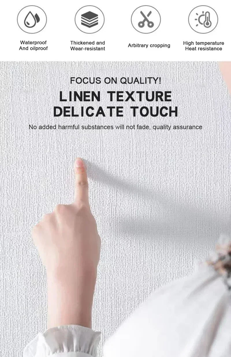 Self-Adhesive 3D Linen Foam Wall Sticker PVC Moisture-proof Wallpaper for Living Room Bedroom Bathroom Dormitory Home Decoration