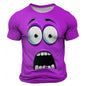 Summer New 3D Printed Funny Face T-shirt Fashionable Men's Holiday Short-sleeved Casual O-neck Loose T-shirt Streetwear