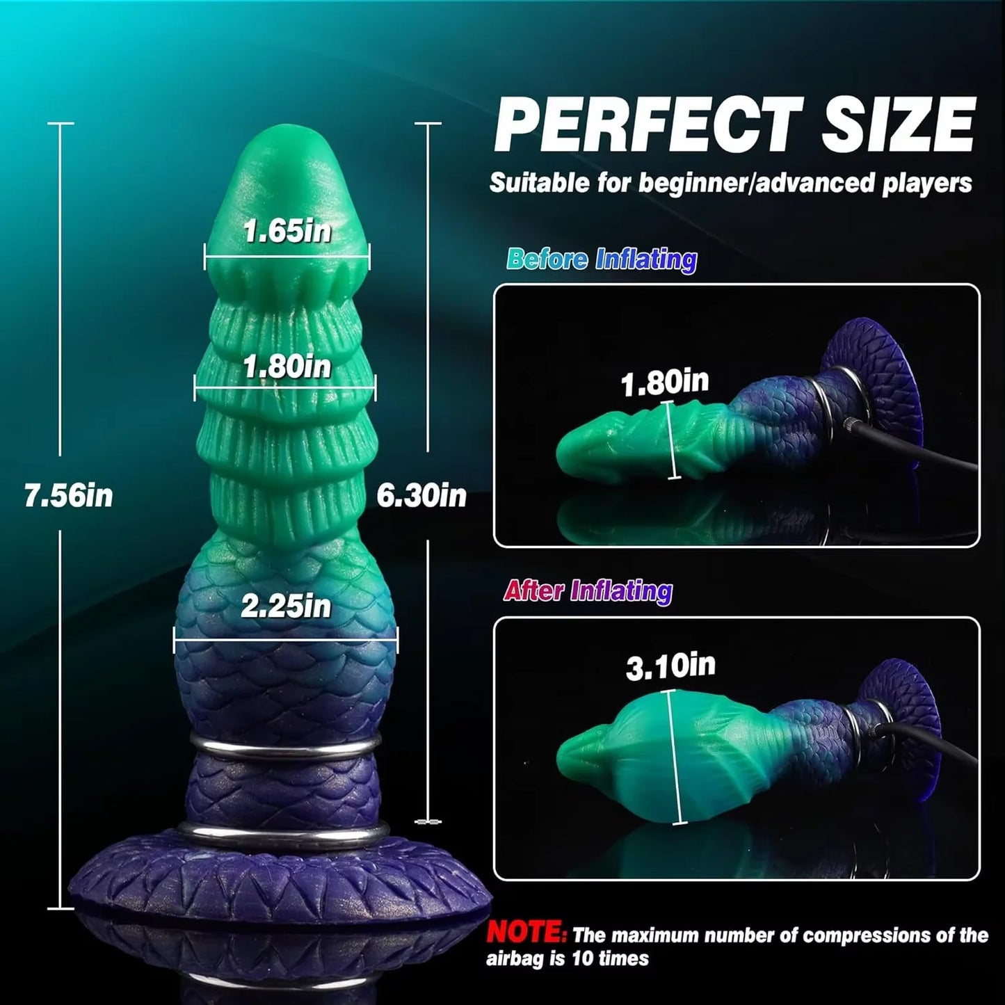 New Inflatable Animal Penis Anal Plug Vagina Anus Dilator Silicone Butt Plug Inflatable Anal Plug Expandable Butt Dilator SexToy