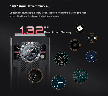 Cubot Rugged Smartphone 5G King Kong 11, Android 15, Up to 32GB RAM+256GB ROM, 108MP Camera, 10200mAh, Dual Screen, MTK7025, 6nm