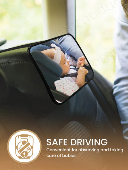 1 Pc Crash Tested And Certified Shatterproof Baby Car Mirror For Rear Facing Infant With Wide Larger Crystal Clear View