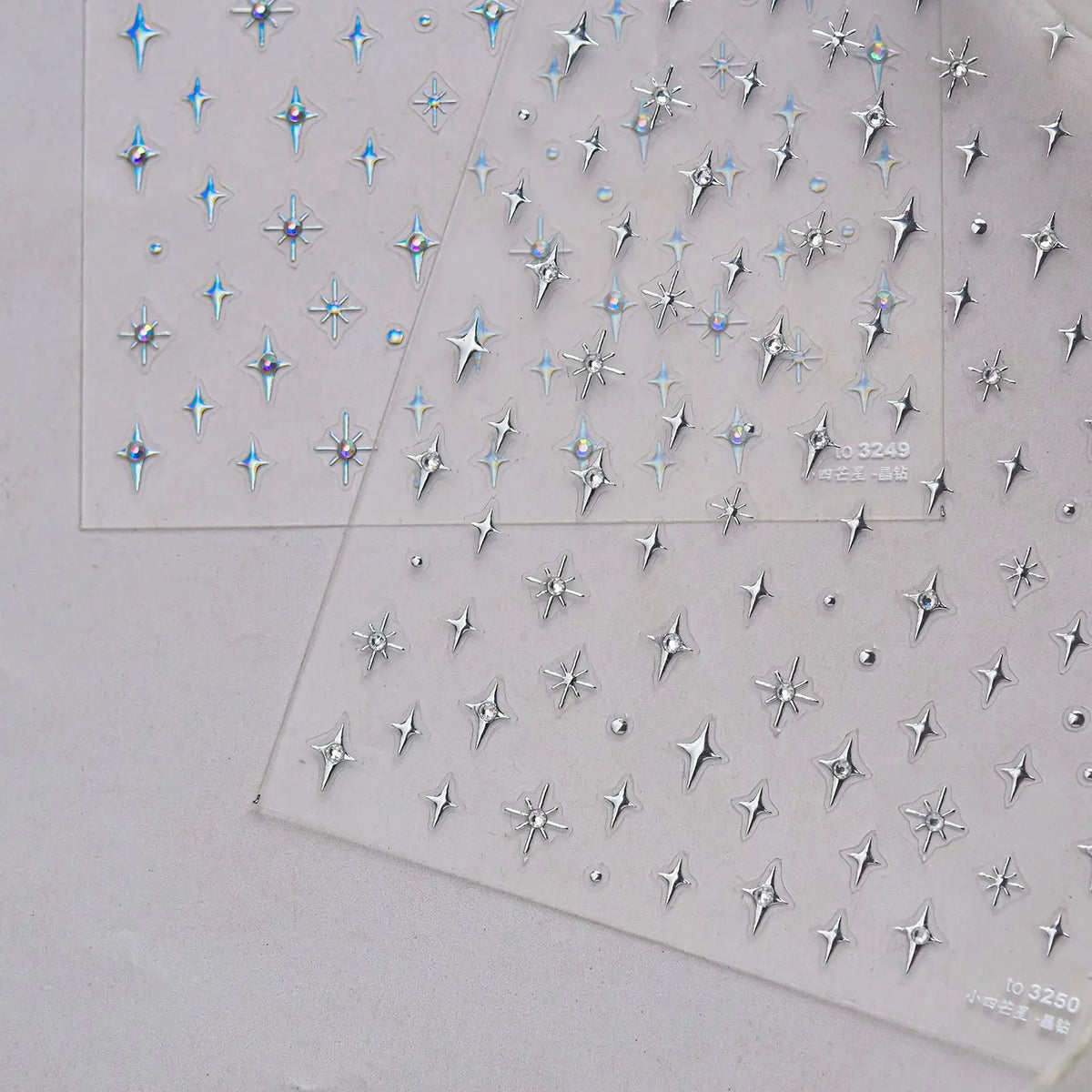 Simple Laser Bronzing Gold Silver Mini Star Rhinestone INS 5D Relief Self Adhesive Nail Art Decoration Sticker 3D Manicure Decal