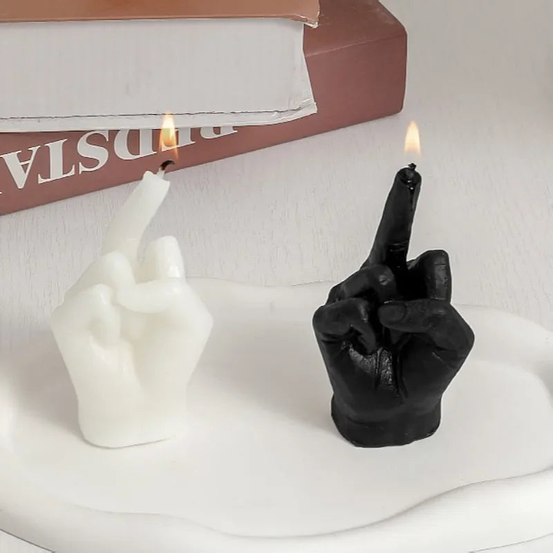 New Creative Candles Middle Finger Shaped Gesture Scented Candles Funny Quirky Gifts Home Decoration Ornaments Birthday Gifts