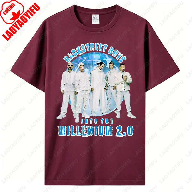 Backstreet Boys Millennium Tour Music Vintage Tshirt Men Women Hipster Popular Tops Summer Fashion Streetwear Unisex Tees Gift
