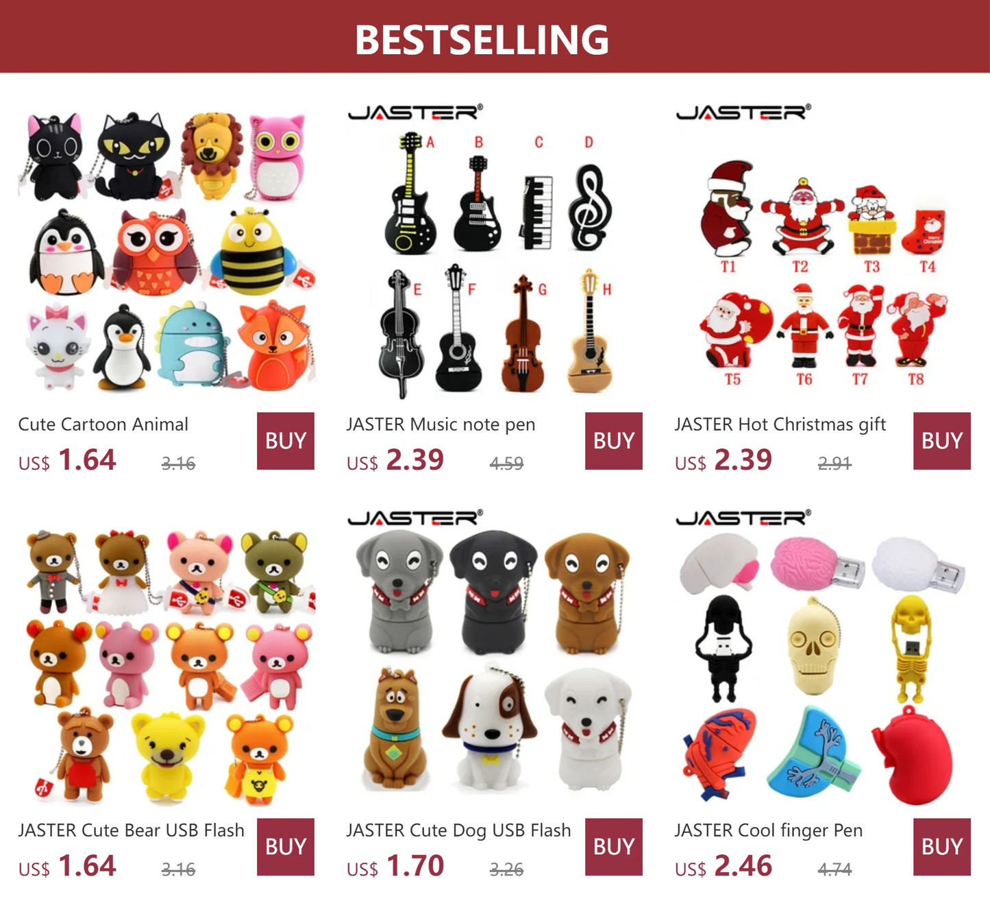 JASTER Music note Pen drive Musical instrument USB 2.0 Flash Drives  64GB 32GB 16GB 8GB Cartoon Memory stick Pendrive U disk 4GB