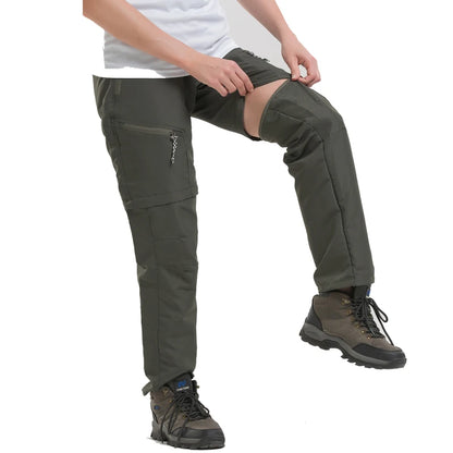 Summer Detachable Quick Dry Cargo Pants Men Waterproof Active Multifunction Pockets Outdoor Long Trousers Casual Pants