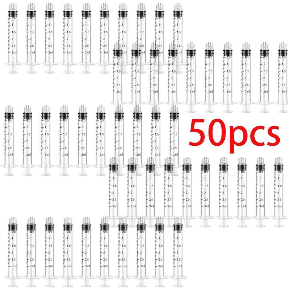 100 Pieces of 3ml Luer Lock Syringes, Disposable Samplers, Glue Dispensers, Laboratory-Specific Industrial Veterinary DIY Tools