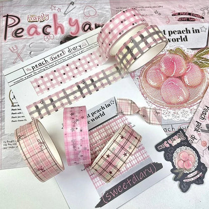 MINKYS 6pcs/lot Kawaii Retro Pink Star Decorative Tape Roller Set Cute Cartoon Creative Washi Tape School Stationery